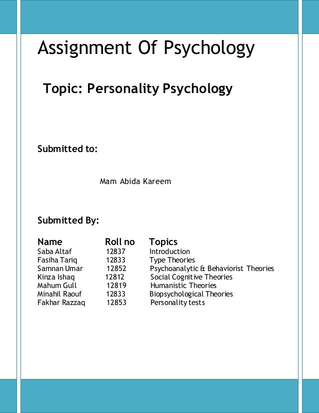 Topic assignment psychology psychology topics for presentation